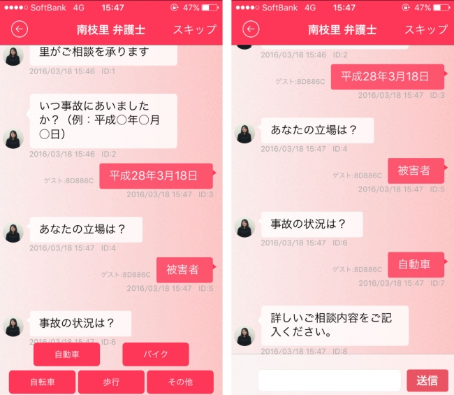 ↑自動チャット機能のイメージ