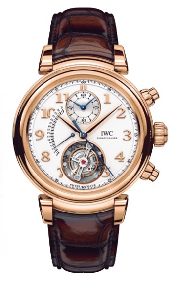 ↑IWC「ダ・ヴィンチ・トゥールビヨン・レトログラード・クロノグラフ」1254万4200円/自動巻き/Ref.IW393101/直径44mm、厚さ17mm/３気圧防水