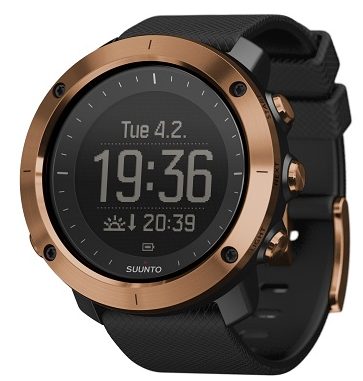 ↑SUUNTO「SUUNTO TRAVERSE ALPHA COPPER」63,720円/Ref.SS023443000/リチウムイオンバッテリー内蔵/10気圧防水/直径50mm、厚さ16.5mm
