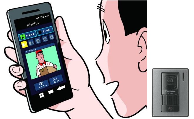 宅配ボックスを設置していないお宅でも使えるのが、「スマホでどこでもドアホン」。出先でも、まるでドアホン越しに話すような感じで宅配業者と直接、話ができるため、再配達の依頼もスムーズに行える