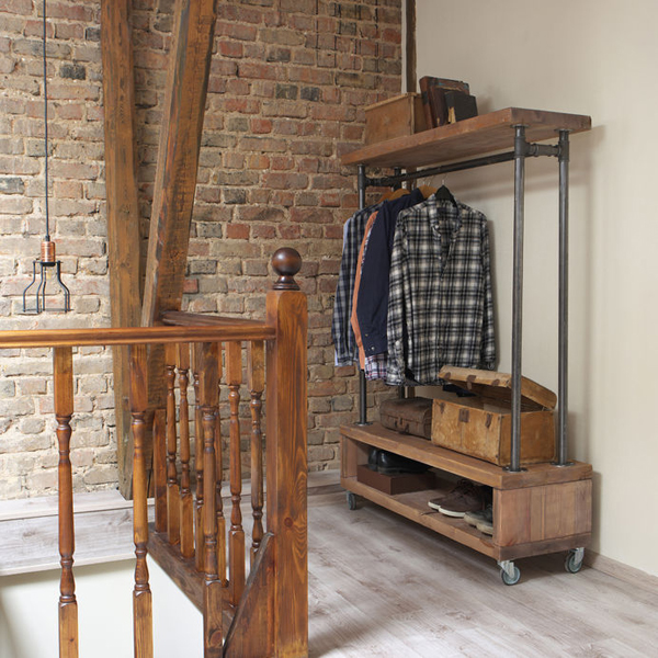 57047740 - modern wooden rack in the loft