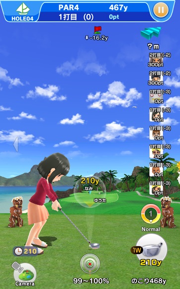 ↑「みんなでゴルフ」モード。現在はトライアル版で、ゆくゆくはルームを作って友達同士でコースを回れるそうです