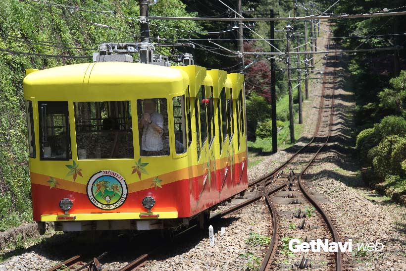 ↑日本の鉄道としては最大の急勾配の608‰を走る。斜度としては31度18分にあたる
