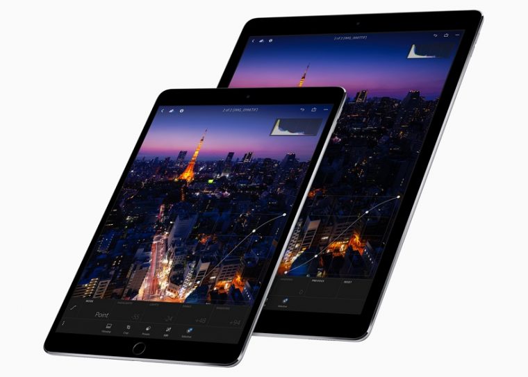 ↑新しいiPad Proは10.5インチと12.9インチの2モデル