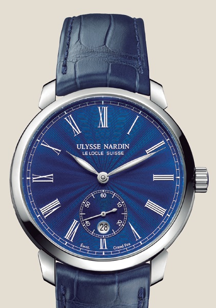 ↑ユリス・ナルダン「クラシコ マニュファクチュール」110万1600円/Ref.3203-136-2/E3/自動巻き/3気圧/直径40mm、厚さ9.6㎜