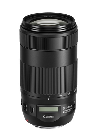↑キヤノン EF70~300mm F4-5.6 IS II USM(参考価格/6万350円)。ステッピングモーター採用レンズのほか、超音波モーター採用レンズでも、最近のものは、動画撮影に対応したものが多くなっている
