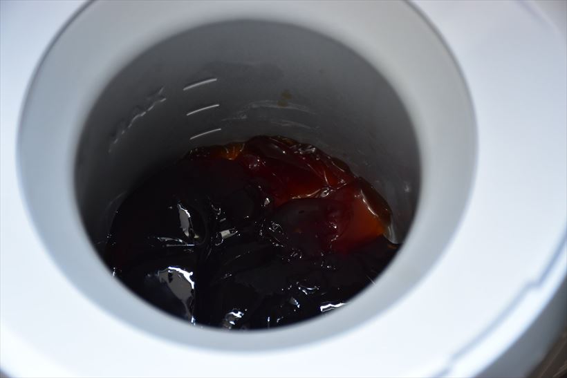 ↑自家製のポン酢ジュレを冷やしてみた