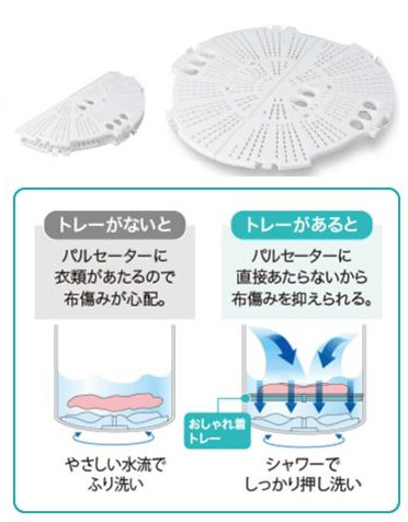 ↑「おしゃれ着トレー」は使わないときは折りたたんで収納できます