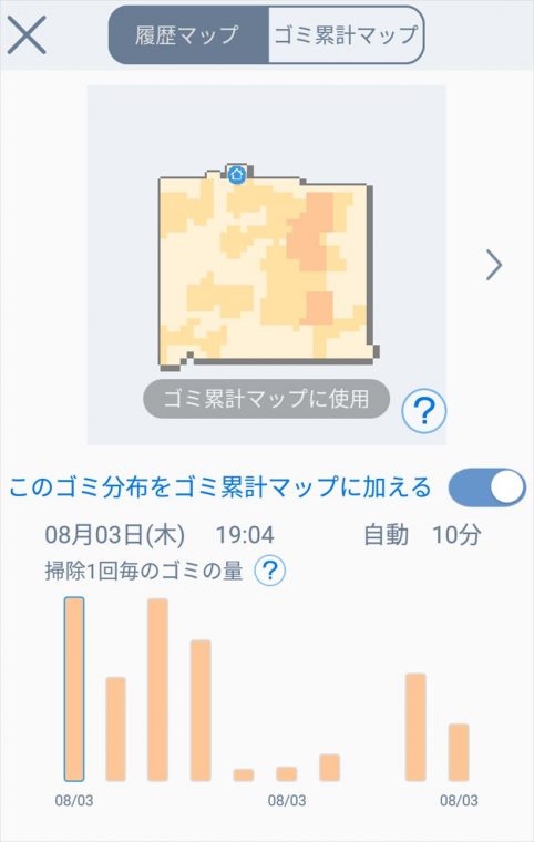 ↑ゴミ分布が確認可能