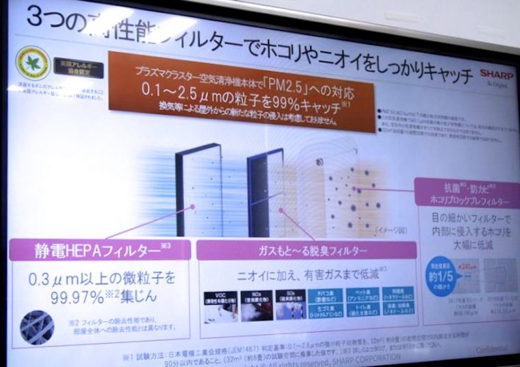 ↑静電HEPAフィルター、脱臭フィルター、ホコリブロックフィルターの3種類の高性能フィルターを搭載。ホコリやニオイをキャッチします