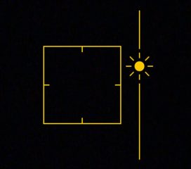 ↑iPhoneでは、画面をタッチするとピントの枠の横に明るさを変えるスライダーが現れる。これを上下に動かすと明るさが変えられる