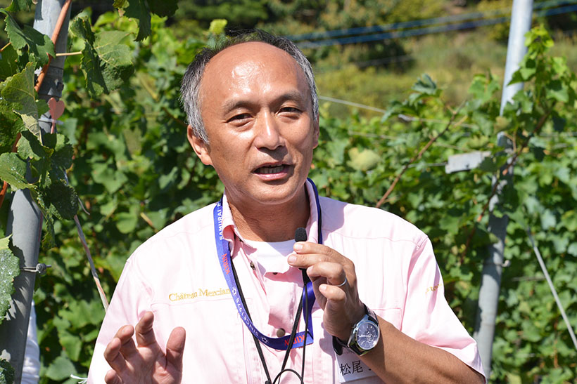 ↑ゼネラル・マネージャーの松尾 弘則さん。同社にて、長年ワイン造りに携わってきました