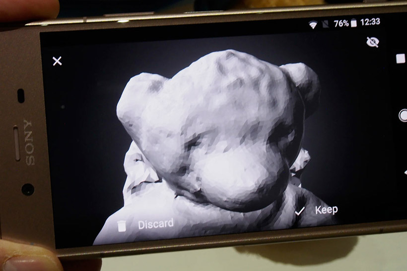 ↑Xperia XZ1シリーズはカメラが3Dスキャナにもなる