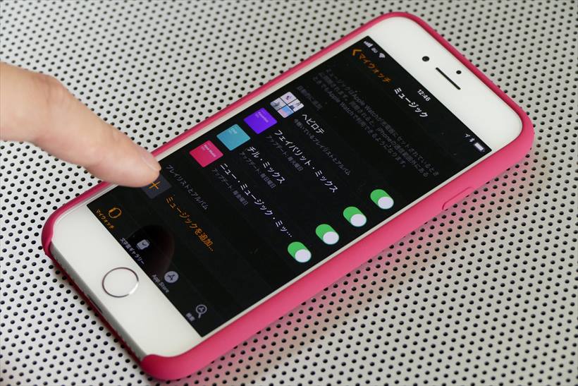 ↑楽曲の同期はiPhoneの「Apple Watch」アプリから行う
