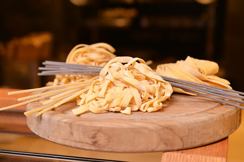 ↑パスタ麺は10種類から選べます。細い麺、太い麺、ショート型など多彩