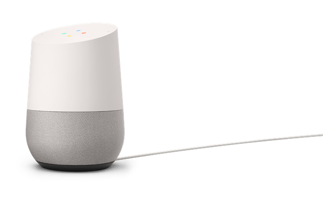 Google Homeのサイズは直径96.4mm、高さ142.8mm。利用にはWi-Fi環境が必要になる。(写真提供/Google)