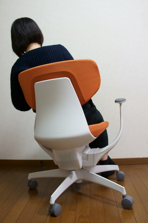 ↑体を斜めにしているところ