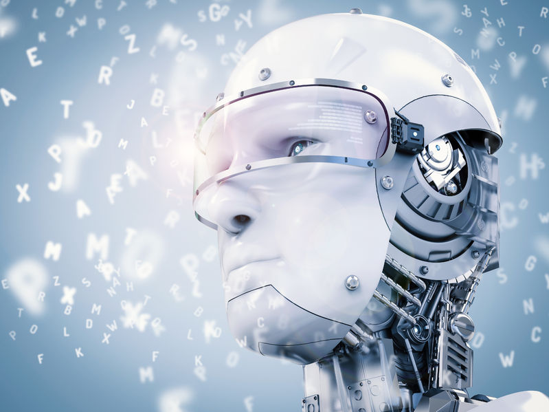 80690040 - 3d rendering robot learning or machine learning with alphabets