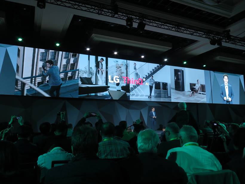 ↑CES 2018に合わせて開催したプレスカンファレンスで「ThinQ」を発表