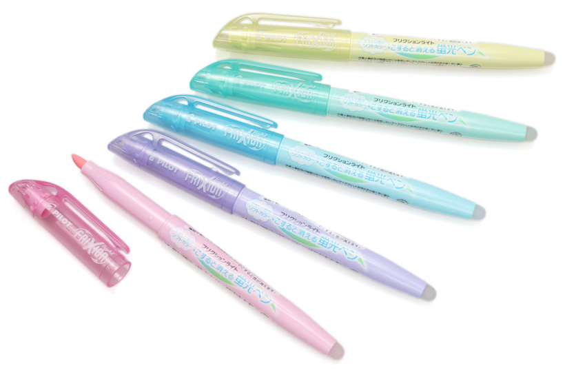 ↑パイロット「フリクションライト ソフトカラー」全6色 各108円