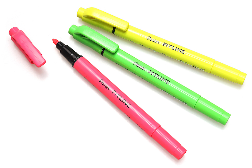 ↑ぺんてる「フィットライン」全5色 各108円