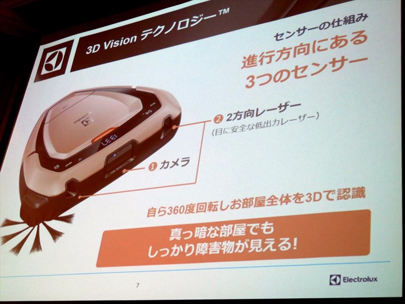↑左右に低出力レーザー、中央にカメラを搭載