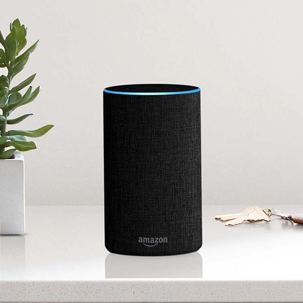 ↑先行発売した「amazon echo」。音声での商品注文にも対応するなど、多彩な機能が高い支持を得る要因となっている