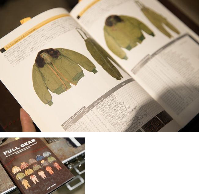 フライトジャケットにまつわるあらゆるデータを収録した怒濤の1冊「FULL GEAR」。“古着屋”を連想させるタイトルもシャレが利いている