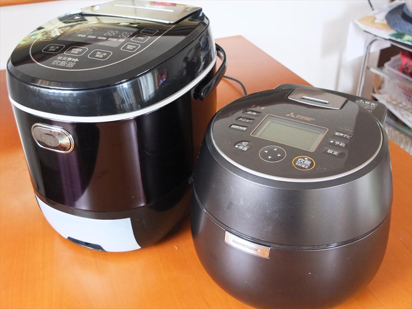↑三菱電機 本炭釜KAMADO NJ-AW108との比較。特に高さの違いが際立っています