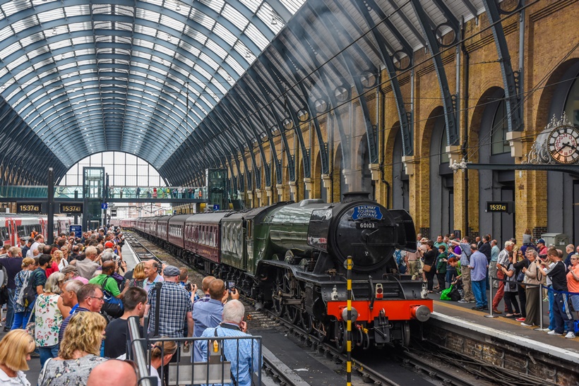 60103 hauled the Scarborough Flyer organised by the Railway Touring Company from Scarborough (0810) to London King's Cross (1521) via Lincoln and Spalding. Seen here at London King's Cross.
