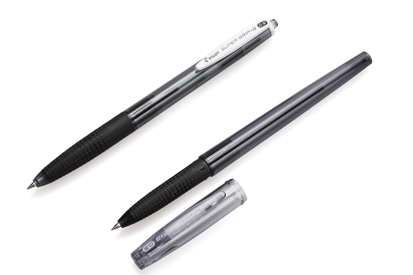 ↑パイロット「スーパーグリップG」ノック式(左)・キャップ式(右)各108円