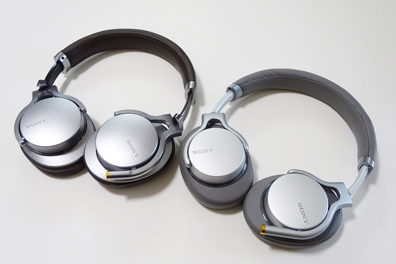 ↑ルックスを比較してみると、MDR-1AM2はトーンが落ち着いた印象。MDR-1Aはブラウンとシルバーのツートンカラーになる