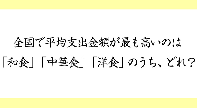 和・洋・中で最も食べられているのはどれ？ 数字で見る「外食」クイズ5問