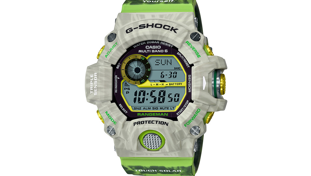【G-SHOCKバイブル】“飛べないオウム”「カカポ」がモチーフ！ グリーンのカモフラージュカラーの「レンジマン」が登場！