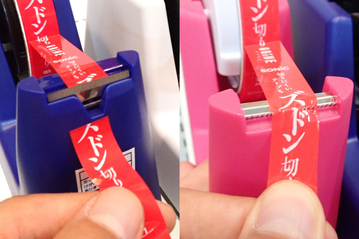 ↑GRINE(左)と従来カッター(右)。ひねらずに切った際の切れ味は完全に別物だ