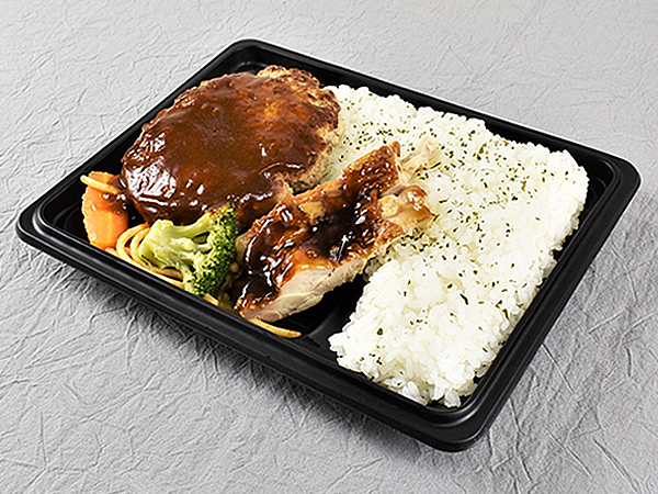 “デミグラス派”必見の飯テロメニュー！ 肉汁がジュワリと溢れ出すローソンの「ハンバーグ＆チキンステーキ弁当」