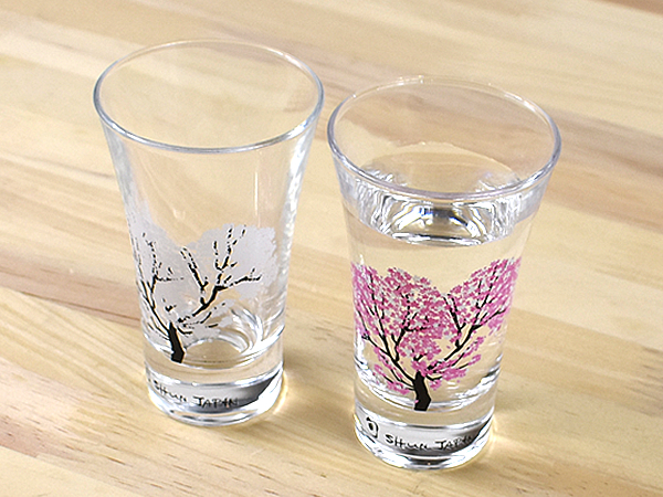 自宅でお花見が楽しめる!? 冷酒を注ぐと桜が色づく「冷感桜 グラス天開ペアセット」レビュー