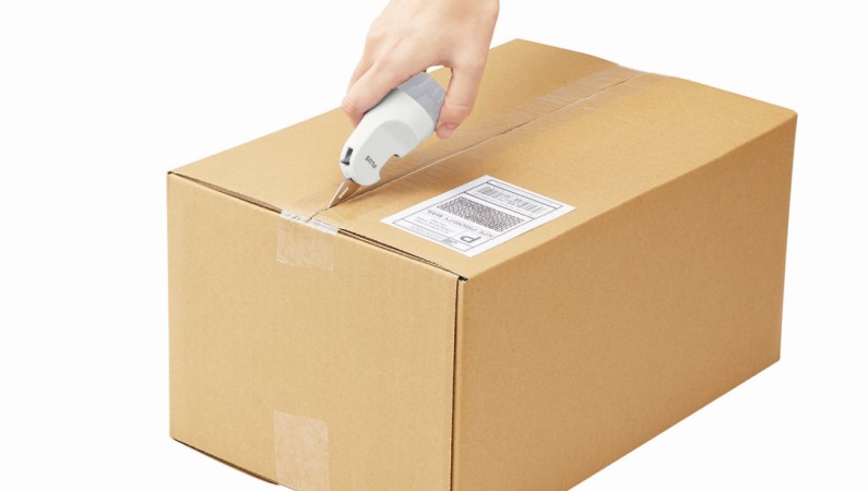 個人情報を隠せるスタンプ「ケシポン」に段ボール開梱用ギザ刃付きモデルが登場