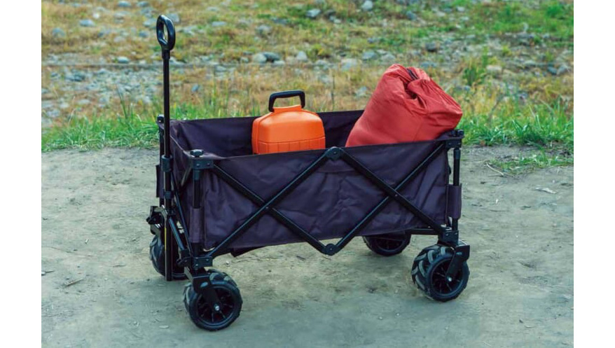 安定感抜群な100Lの大容量ワゴンが荷物の多い冬キャンプで活躍