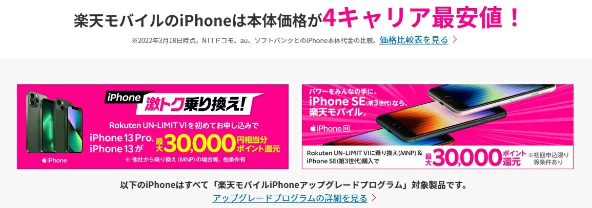 楽天モバイル端末購入