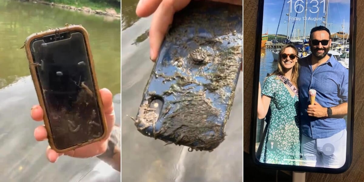 川に落としたiPhone、10か月後に持ち主の元に戻る。一晩乾かすと復活！