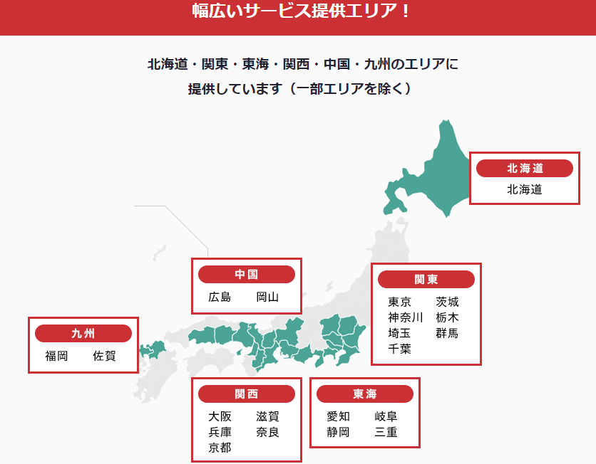 NURO光の提供エリア