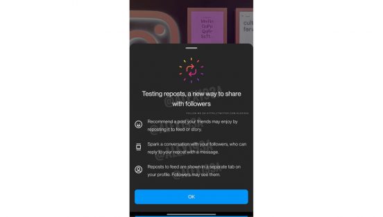 Instagramがフィードでの「リポスト」（再投稿）テストを準備中