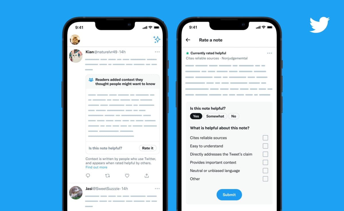 ツイッター、誤解を招きそうなツイートを多くのユーザーが評価する「コミュニティノート」を全世界に展開