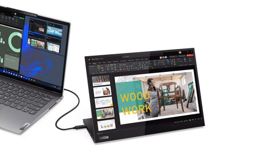 ThinkPadと一緒に使いたい！ アス比16対10の14型モバイルモニター「ThinkVision M14d」