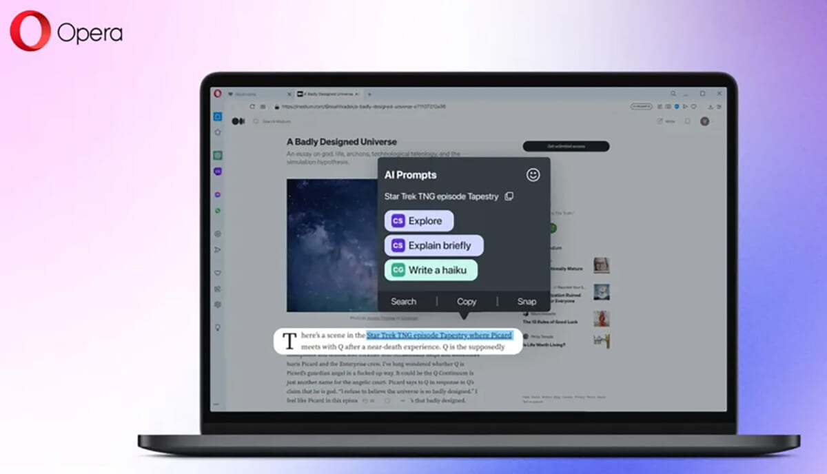 Operaが「ChatGPT」をついに内蔵！ 独自のAI検索エンジン開発計画も明かす