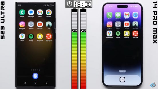 どちらがバッテリー長持ち？ iPhone 14 Pro MaxとGalaxy S23 Ultraが対決！ 結果は……
