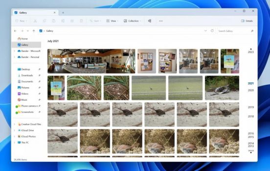 Windows 11プレビュー版に新機能「ギャラリー」追加。ファイルエクスプローラー内で写真が見やすく！