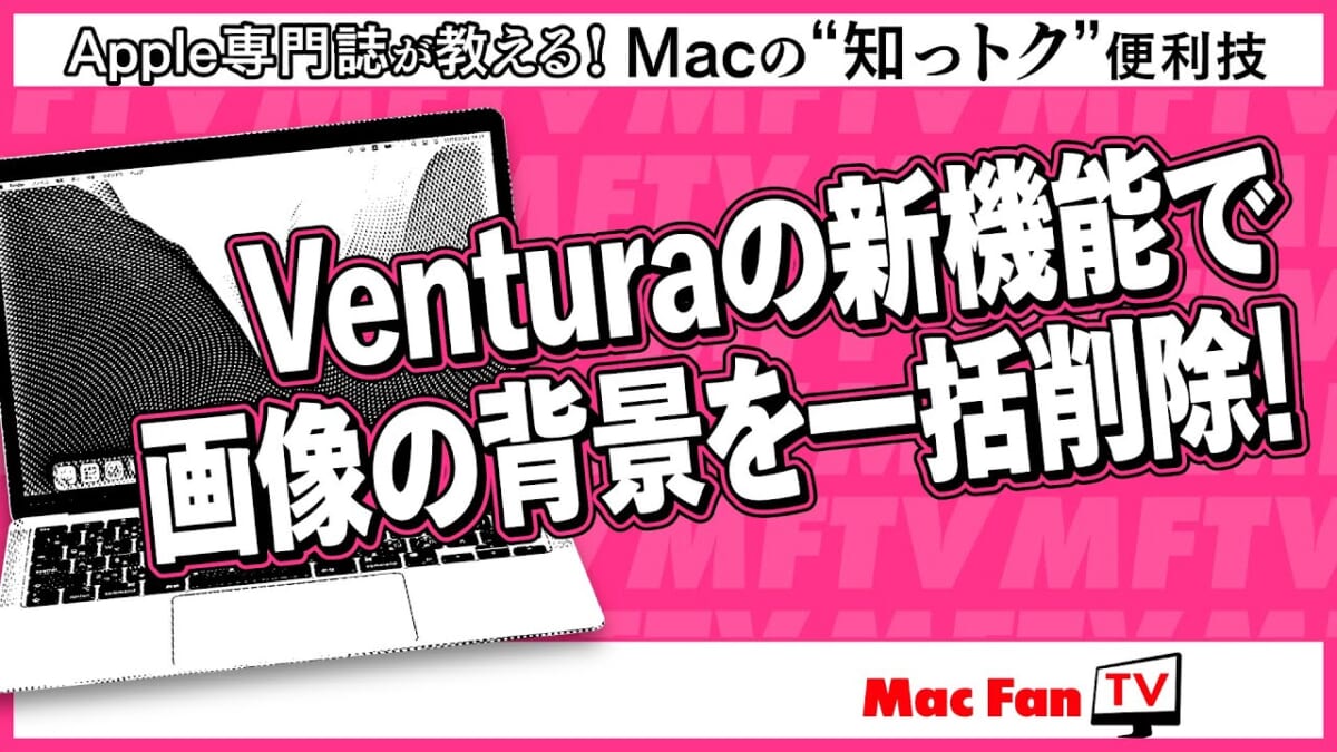 知ってた？ MacでもiPhoneのような画像の背景削除ができるんです。しかもまとめて【Macの“知っトク”便利技】