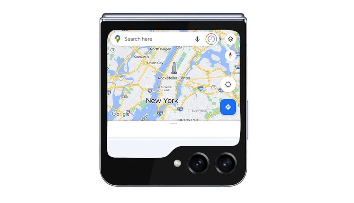 いいじゃん。Galaxy Z Flip5は閉じててもYouTubeや地図が見れるかも